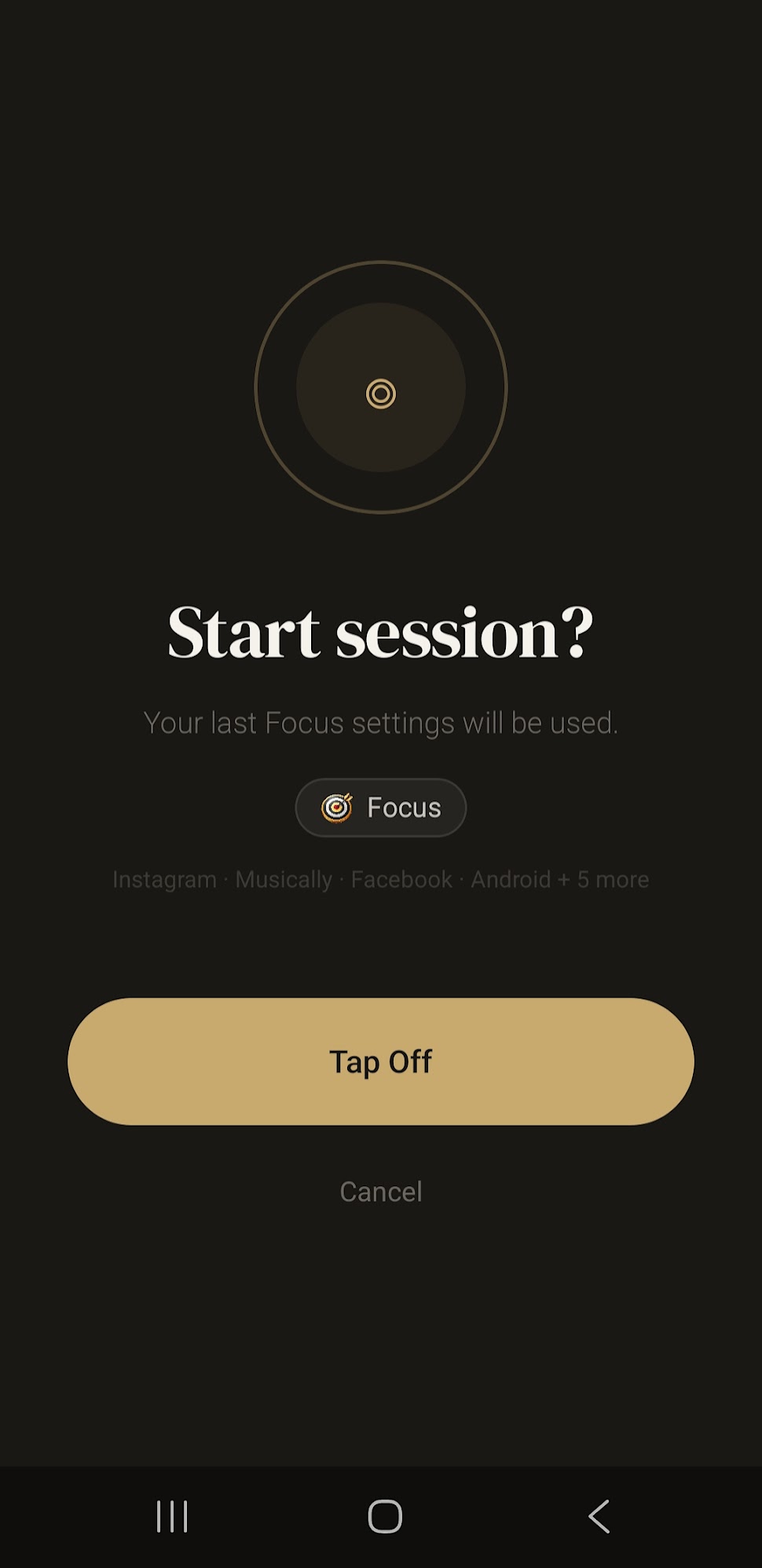 Tap off